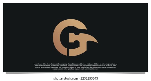 Creative initial letter G with hammer logo design unique concept Premium Vector