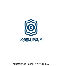 Letra inicial creativa elementos de plantilla de diseño de iconos con logotipo G con marco moderno