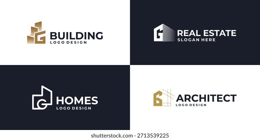 creative initial letter G real estate logo symbol, building logo design vector