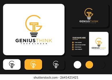 creative initial letter G T logo with lights concept, logo reference for your business.