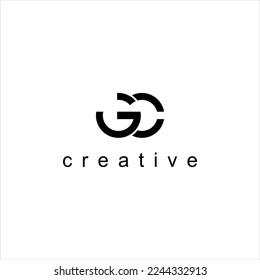 creative initial letter GC logo design with geometric circle concept