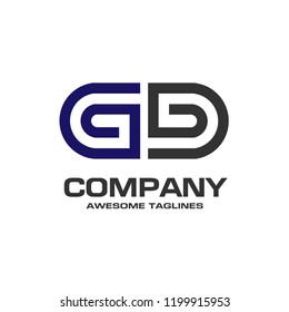 creative initial letter GD geometric business logo design template