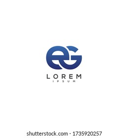 Creative initial letter EG GE logo icon design template elements