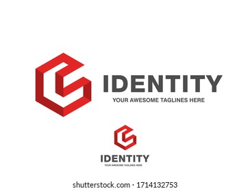 creative initial letter gs hexagonal logo vector concept