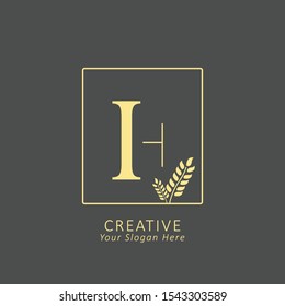 Creative Initial Letter H logo with shape element