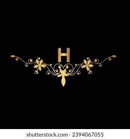 Creative Initial letter H logo design with modern business vector template. Creative isolated H monogram logo design with golden color