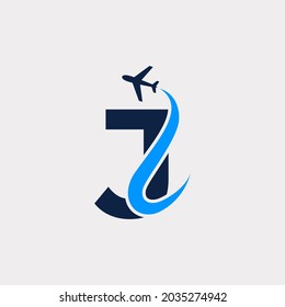 Creative Initial Letter J Air Travel Logo Design Template. Eps10 Vector