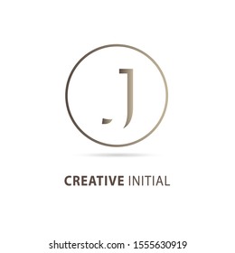 Creative initial letter j logo with shadow concept