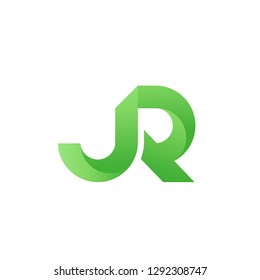 creative initial letter jr bold and memorable with trend gradient color
