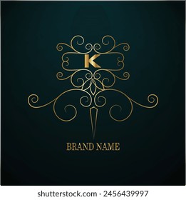 Creative Initial letter k logo design with modern business vector template. Creative isolated k monogram logo design with new latter logo golden color