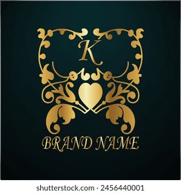 Creative Initial letter k logo design with modern business vector template. Creative isolated k monogram logo design with new latter logo golden color