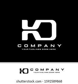 creative initial letter KD logo with black background