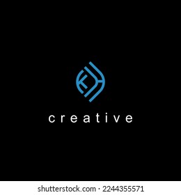 creative initial letter KH logo design with abstract vector