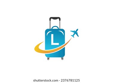 Creative Initial Letter L Air Travel Logo Design Template.