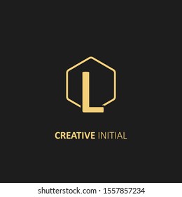 Creative initial letter l logo design vector dark concept template element