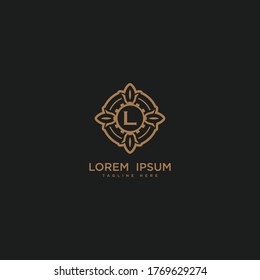 Creative initial letter L logo icon vector design. Luxury jewelry frame gem edge logotype. Print monogram initials stamp sign symbol.