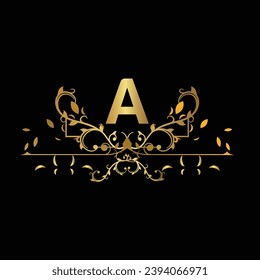 Creative Initial letter A logo design with modern business vector template. Creative isolated A monogram logo design with golden color