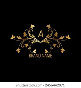 Creative Initial letter a logo design with modern business vector template. Creative isolated a monogram logo design with new latter logo golden color
