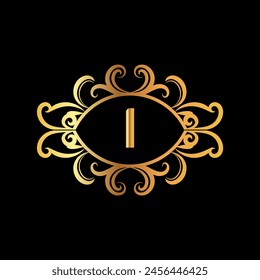 Diseño de logotipo inicial creativo i con Plantilla de Vector de negocios moderna. Diseño de logotipo aislado creativo en monograma con nuevo logotipo de este último color dorado

