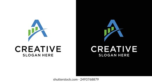 Creative initial letter A logo finance design idea template abstract