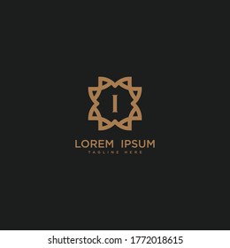 Creative initial letter I logo icon vector design. Luxury jewelry frame gem edge logotype. Print monogram initials stamp sign symbol.