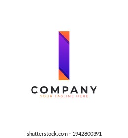 Creative Initial Letter I Logo Modern and Elegant. Purple and Orange Geometric Shape Arrow Style. Usable for Business and Branding Logos. Flat Vector Logo Design Ideas Template Element. Eps10 Vector
