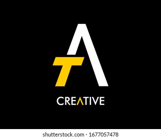 Creative initial letter logo for TA or AT