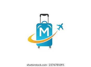 Creative Initial Letter M Air Travel Logo Design Template.