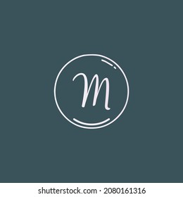 Creative Anfangsbuchstaben M Handschrift Logo mit handgezeichneter Kreissenvorlage Vektorgrafik