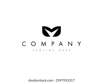 creative initial letter M leaf logo design