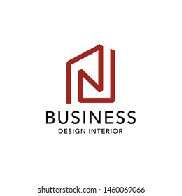 creative  initial letter n architect, home, construction logo template