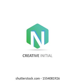 Creative initial letter n logo symbol template element