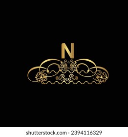 diseño de logotipo de lujo dorado