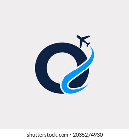 Creative Initial Letter O Air Travel Logo Design Template. Eps10 Vector