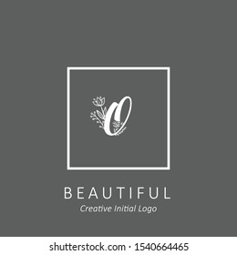 Creative Initial Letter O with beautiful hand drawn flowers