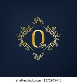 Creative initial letter O feminine floral logo vector template logo design