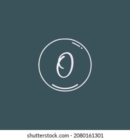 Letras iniciales creativas Logotipo de escritura a mano O con vector de plantilla dibujado a mano en círculo