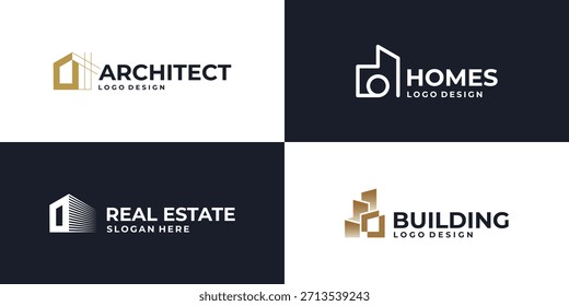 creative initial letter O real estate logo symbol, building logo design vector