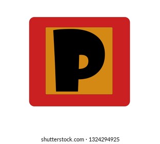 creative initial letter P flat monogram