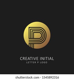 Creative Initial letter p logo with circle element