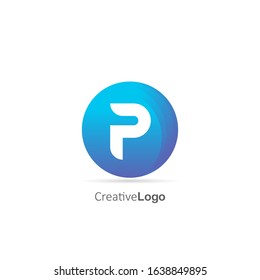 Creative Initial Letter P Logo With Circle, Design Vector Circle Logo Template