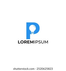 logotipo inicial criativo letra P com conceito de luzes, referência de logotipo para sua empresa.	
