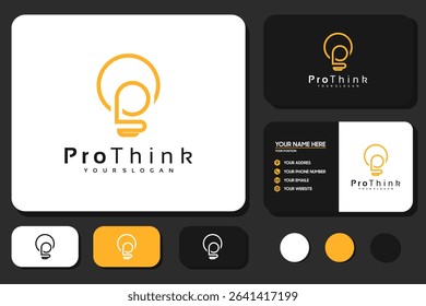 creative initial letter P logo with lights concept, logo reference for your business.