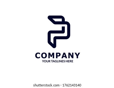 creative Initial letter p, pp logo template flat color design