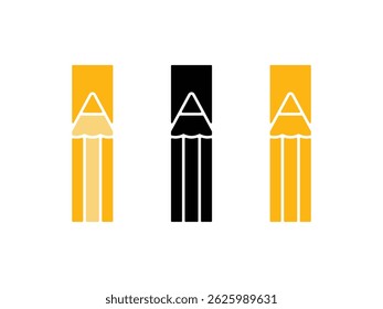 creative initial letter I pencil symbol icon design vector isolated transparent background