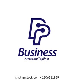 creative initial Letter PP Logo Design Vector isolated on white.