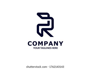 creative Initial letter PR or RP logo template flat color