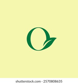 Creative Initial Letter Q Icon with Green Leaf Logo Template