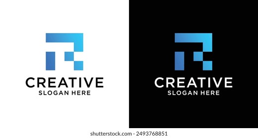 Creative initial letter R logo design idea template abstract