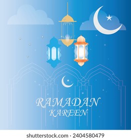 Creative Initial letter RAMADAN KAREEN logo design with modern business vector template. Creative isolated RAMADAN KAREEN monogram logo design
